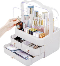 Lade das Bild in den Galerie-Viewer, Kosmetik Organizer, Make Up Aufbewahrungsbox, Schminktisch Zubehör, Schmink Skincare Cosmetic Aufbewahrung (Weiß)
