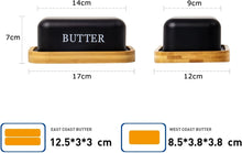 Lade das Bild in den Galerie-Viewer, Butterdose,Butterglocke für 250g Butter,Butterdose aus beschichteter Metallplatte oder Boraxglas mit edlem nachhaltigem Naturholzdeckel
