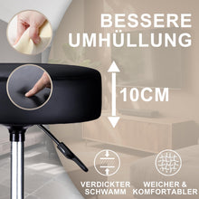 Lade das Bild in den Galerie-Viewer, Rollhocker höhenverstellbar, leise Rollen, 44–58 cm, Schwarz
