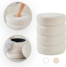 Lade das Bild in den Galerie-Viewer, Teddy Hocker mit Stauraum - Runder Sitzhocker(37*47H)

