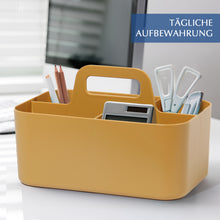 Lade das Bild in den Galerie-Viewer, Korb Organizer mit Griff, Kunststoffkorb, Reinigungskorb, Bastelkorb, Schreibtischkorb, Aufbewahrung für stifte, bad, schminktisch, Bastelsachen, Nähutensilien15,5T x 25B x 17H cm
