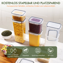 Lade das Bild in den Galerie-Viewer, Vorratsdosen Mit Deckel Luftdicht (4 Größen), 24er Set Organizer Box, BPA-frei Aufbewahrungsbox Küche, Frischhaltedosen für Mehl, Müsli, Cornflakes, Vorratsbehälter Mit Etikett (24)
