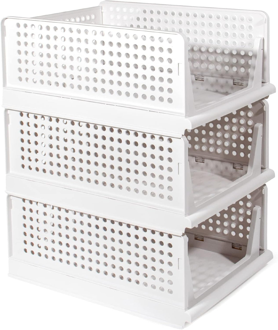 Schrank Organizer Kleiderschrank 3 Stück, Faltbare Aufbewahrungsbox, Ordnungssystem für Schubladen, Schließfächer, Kleiderschränke (Weiß)