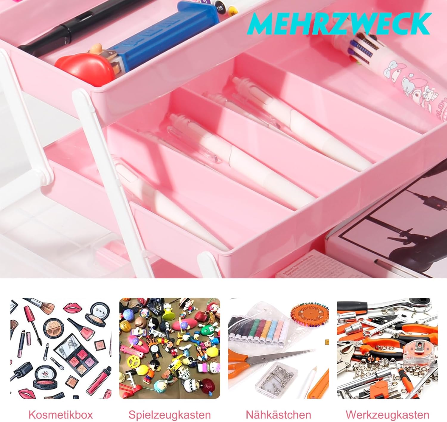 Aufbewahrungsbox mit fächern, Sortierboxen, Nähkasten, Bastelkoffer le –  Zedelmaier Shop