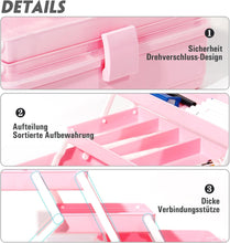 Lade das Bild in den Galerie-Viewer, Aufbewahrungsbox mit fächern, Sortierboxen, Nähkasten, Bastelkoffer leer, Medicine Organizer Box, Angelkoffer, Aufbewahrung for Kleinteile, Haargummi (Rosa-31,5cm)
