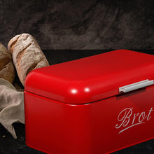Lade das Bild in den Galerie-Viewer, Brotkasten mit Deckel, Großer Knäckebrot Box aus Metall, Brot und Kekse Lange Aufbewahren und Trocken Halten, Retro Design (31cm)
