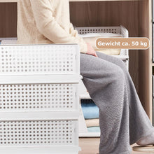Lade das Bild in den Galerie-Viewer, Schrank Organizer Kleiderschrank 3 Stück, Faltbare Aufbewahrungsbox, Ordnungssystem für Schubladen, Schließfächer, Kleiderschränke (Weiß)
