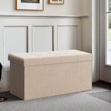 Lade das Bild in den Galerie-Viewer, Sitzbank mit Stauraum, Sitzhocker Faltbar Sitztruhe belastbar bis 300 kg, Deckel Abnehmbar76CM
