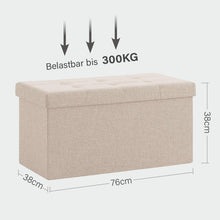 Lade das Bild in den Galerie-Viewer, Sitzbank mit Stauraum, Sitzhocker Faltbar Sitztruhe belastbar bis 300 kg, Deckel Abnehmbar76CM

