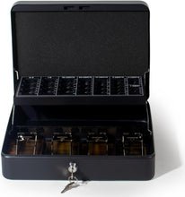 Lade das Bild in den Galerie-Viewer, Geldkassette Abschließbar Groß mit Münzzählbrett &amp; Scheinfächern,30x24x9cm

