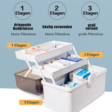 Lade das Bild in den Galerie-Viewer, Medikamenten Aufbewahrung, Medizinbox, Hausapotheke Box, Apothekenbox, Medizinkoffer Groß (Weiß-39cm)
