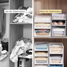 Lade das Bild in den Galerie-Viewer, Schrank Organizer Kleiderschrank 3 Stück, Faltbare Aufbewahrungsbox, Ordnungssystem für Schubladen, Schließfächer, Kleiderschränke (Weiß-18cm*4)
