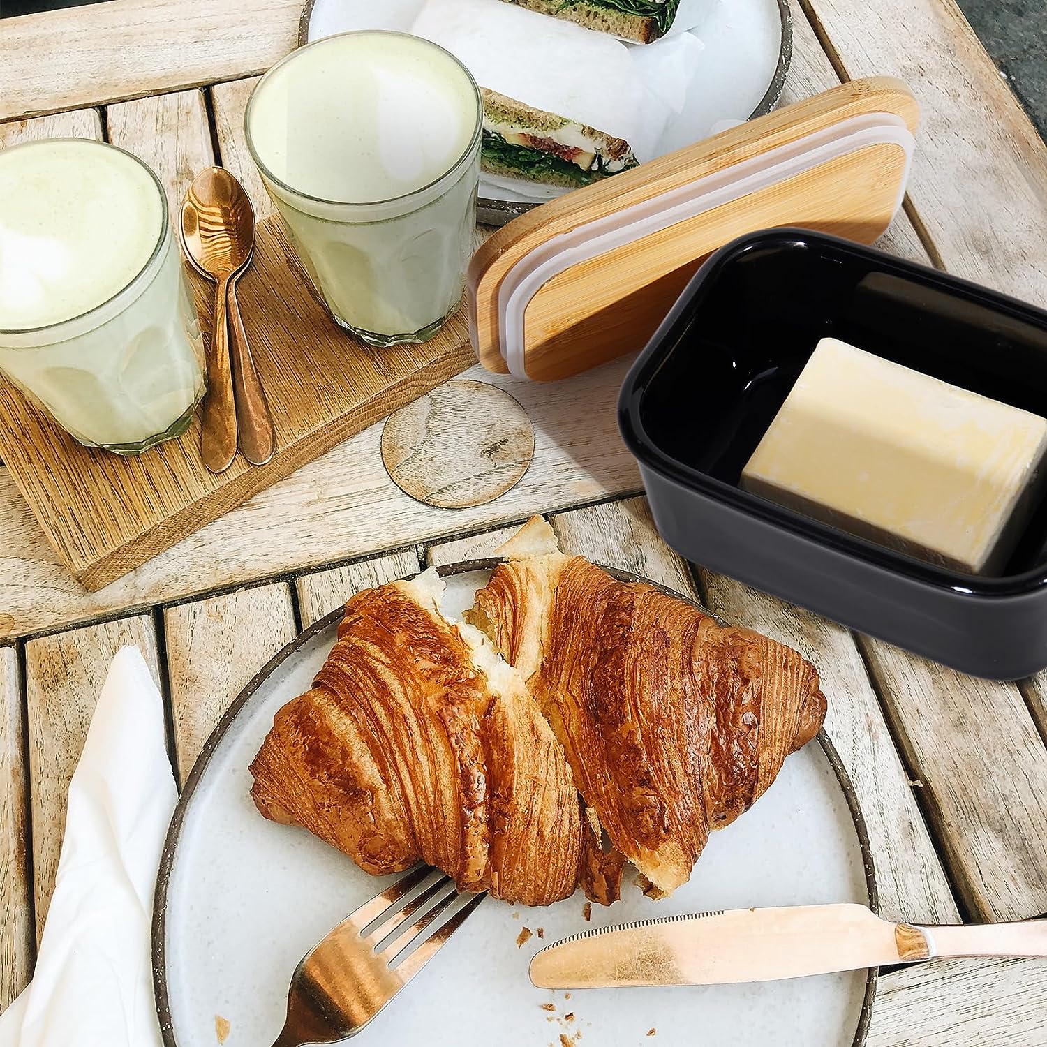 Butterdose Keramik mit Holzdeckel , 250g Butter Aufbewahrung , Butterb –  Zedelmaier Shop