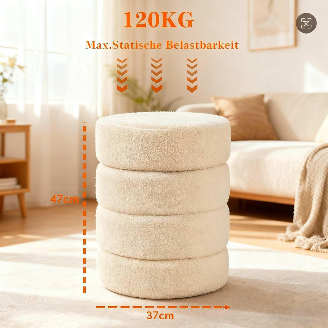 Teddy Hocker mit Stauraum - Runder Sitzhocker(37*47H)