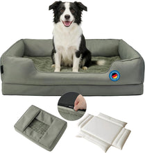 Lade das Bild in den Galerie-Viewer, Orthopädisches Hundebett für mittelgroße &amp; grosse Hunde, dickes &amp; waschbares Hundekissen, ergonomisches Hundebetten mit abnehmbarem Bezug, kratzfestes &amp; wasserdichtes Hundekorb
