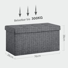 Lade das Bild in den Galerie-Viewer, Sitzbank mit Stauraum, Sitzhocker Faltbar Sitztruhe belastbar bis 300 kg, Deckel Abnehmbar76CM
