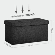 Lade das Bild in den Galerie-Viewer, Sitzbank mit Stauraum, Sitzhocker Faltbar Sitztruhe belastbar bis 300 kg, Deckel Abnehmbar76CM
