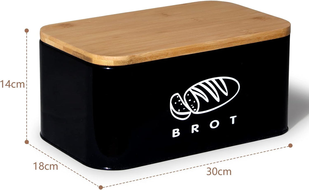 Brotkasten mit Deckel, Großer Knäckebrot Box aus Metall, Brotaufbewahrungsbox , Brot,Kekse Lange Aufbewahren und Trocken Halten( 30cm)