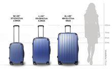 Lade das Bild in den Galerie-Viewer, Handgepäck Koffer Reisekoffer mit Rollen Trolley Handgepäck Trolley Rollkoffer Sicherheit Zahlenschloß Airline-kompatibel Handgepäck 4 Rollen(Dunkelblau)
