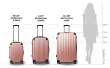 Lade das Bild in den Galerie-Viewer, Handgepäck Koffer Reisekoffer mit Rollen Trolley Handgepäck Trolley Rollkoffer Sicherheit Zahlenschloß Airline-kompatibel Handgepäck 4 Rollen(Roségold)

