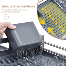 Lade das Bild in den Galerie-Viewer, Abtropfgestell, Erweiterbar Geschirrabtropfgestell, Edelstahl Abtropfgestell Geschirr mit Utensilienhalter Becherhalter für Küchentheke Spüle Organizer(Schwarz)
