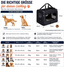 Lade das Bild in den Galerie-Viewer, Hundebox Faltbar Hundetransportbox, robust Transportbox für Hund &amp; Katze Groß Hundetasche Auto Haustiertransportbox für Unterwegs &amp; Zuhause Schwarz

