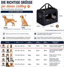 Lade das Bild in den Galerie-Viewer, Hundebox Faltbar Hundetransportbox, robust Transportbox für Hund &amp; Katze Groß Hundetasche Auto Haustiertransportbox für Unterwegs &amp; Zuhause Schwarz
