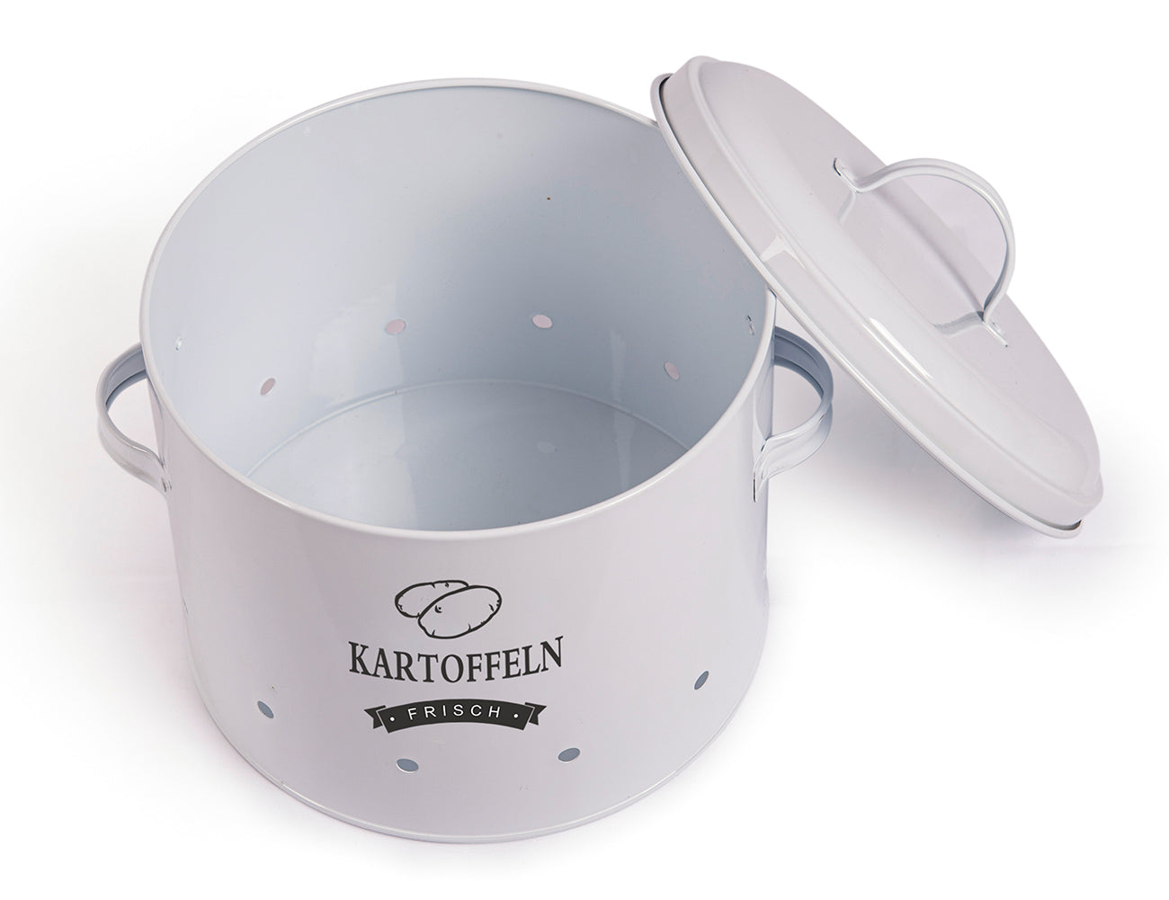 Gadgy Vorratsboxen-Set 3-teilig – Für Kartoffeln, Zwiebeln, Knoblauch Im Landhausstil, Emaillierter Stahl