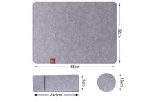 Lade das Bild in den Galerie-Viewer, 6er Set Premium Tischset Platzsets aus Filz, Mit Untersetzer Gläser und Bestecktasche,Tischsets Abwischbar und Waschen (Farbe: Grau)
