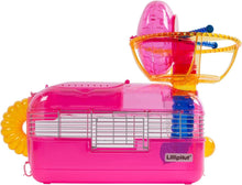 Lade das Bild in den Galerie-Viewer, Hamster Laufrad Spielzeug Transportbox für Hamster Nager Mäuse (kein Hamsterheim) mit Rohrsystem, Trinkflasche (Rosa)
