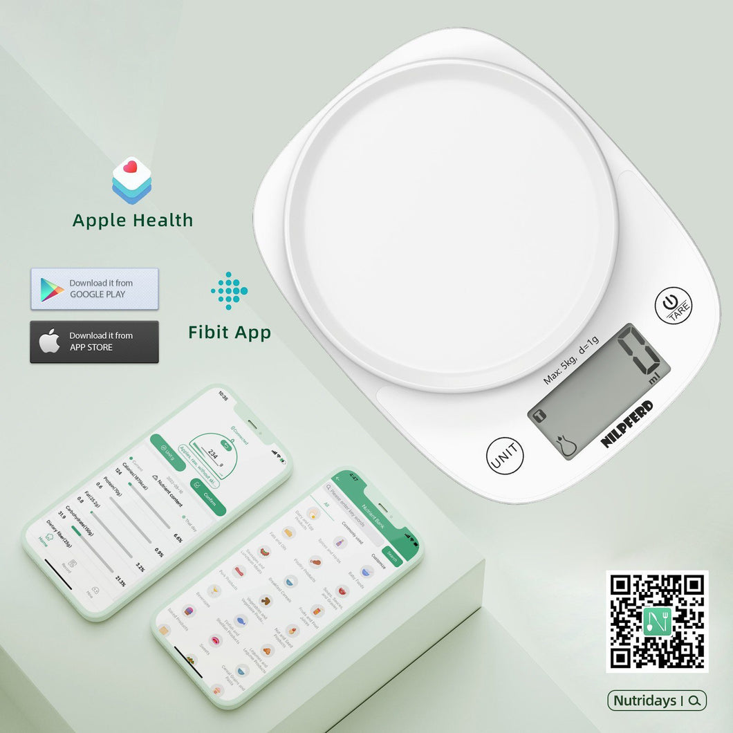 Digitale Küchenwaage，Digitale Waage Mit APP; Smart Lebensmittelwaage;Haushaltswaage, Feinwaage 1g por Küchen, Nahrungsmittelskala(Batterien enthalten)