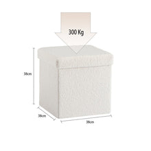 Lade das Bild in den Galerie-Viewer, Sitzwürfel mit Stauraum Fußbank Truhen Aufbewahrungsbox faltbar belastbar bis 300 kg, Deckel abnehmbar, 38 x 38 x 38 cm (Beige-38)
