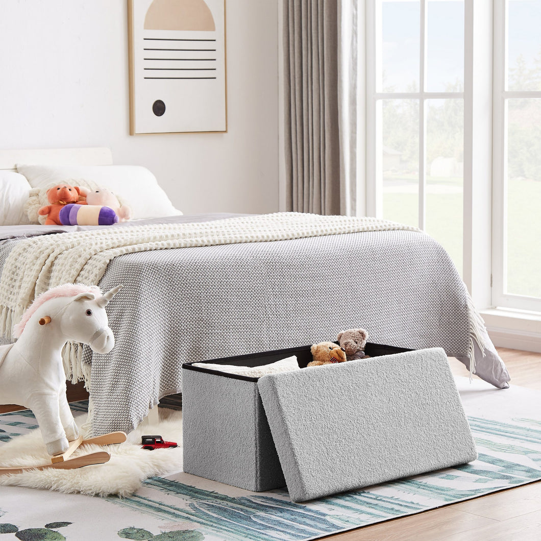 Sitzhocker Sitzwürfel mit Stauraum Samt Fußbank Truhen Aufbewahrungsbox faltbar belastbar bis 300 kg, Deckel abnehmbar,76 x 38 x 38 cm(Samt -76cm)