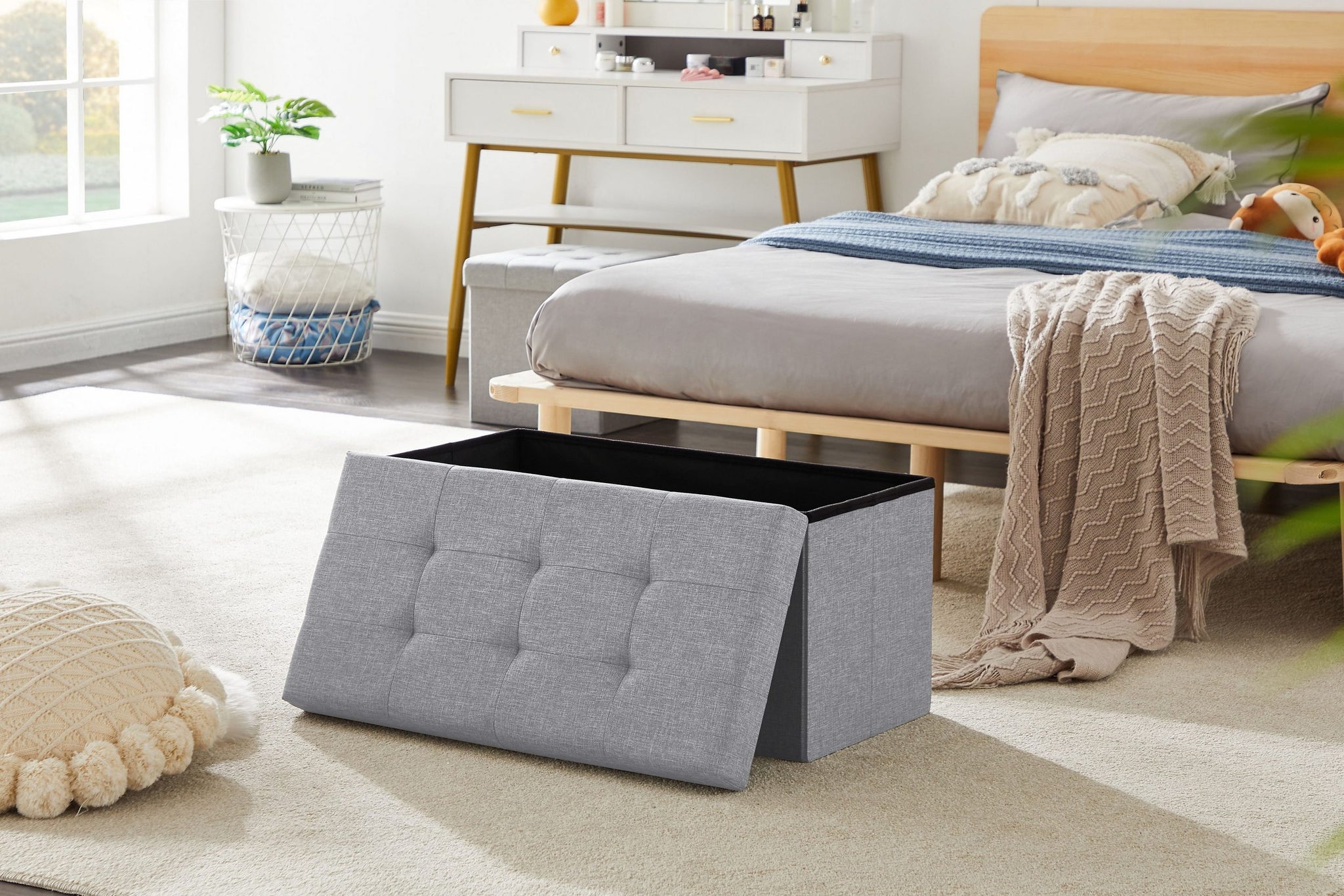 sitzbank mit aufbewahrung schlafzimmer Sitzbank, Fußhocker, Sitztruhe faltbar mit Stauraum belastbar bis 300 – Zedelmaier Shop
