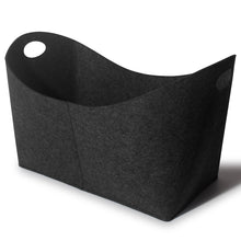 Lade das Bild in den Galerie-Viewer, Holzkorb für Kaminholz , Kaminholzkorb Groß , Filztasche Shopper , Aufbewahrungskorb für Kaminholz , Einkaufstasche mit Extra dicker Filz (Schwarz)
