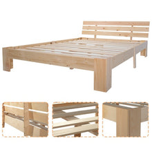 Lade das Bild in den Galerie-Viewer, Holzbett Doppelbett mit Kopfteil aus Bettgestell mit Lattenrost-200 x 140 cm Massivholz FSC Massiv Doppelbett als Kieferbett verwendbar
