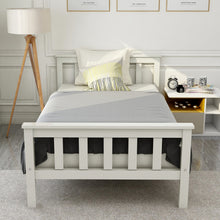 Lade das Bild in den Galerie-Viewer, Holzbett Einzelbett aus Bettgestell mit Lattenrost Holzbett mit Kopfteil - 90 x 200 cm Massivholz Kinderbett Jugendbett Kiefer massiv Weiß
