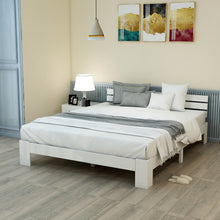 Lade das Bild in den Galerie-Viewer, Holzbett Doppelbett aus Bettgestell mit Kopfteil mit Lattenrost-200 x 140 cm Massivholz FSC Massiv Doppelbett als Kieferbett verwendbar
