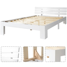 Lade das Bild in den Galerie-Viewer, Holzbett Doppelbett aus Bettgestell mit Kopfteil mit Lattenrost-200 x 140 cm Massivholz FSC Massiv Doppelbett als Kieferbett verwendbar
