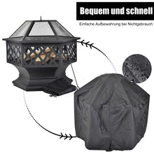 Lade das Bild in den Galerie-Viewer, Feuerstelle mit Grillrost,Feuerschale mit Funkenschutz Fire Pit für BBQ,Heizung,Garten Terrasse Metall Feuerkorb3in1Feuerstelle，Hexagonal Feuerstelle
