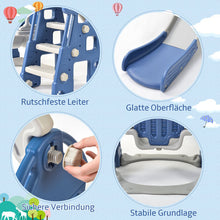 Lade das Bild in den Galerie-Viewer, Kinderrutsche,5 in1 multifunktionale Kleinkinderrutsche mit Basketballkorb,Fußballtor,Schaukel, Kletterturm,für 2-8 Jahre Kinder, Blau
