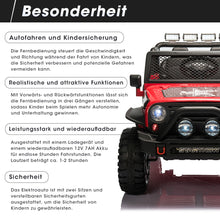 Lade das Bild in den Galerie-Viewer, Kinder Auto Elektro,2 Sitzer Mit 12V Batterieleistung,2x45W Motor,2.4G-Fernbedienung,3 Geschwindigkeiten,LED-Lichter,Musik,UKW-Radio ab 3 Jahre
