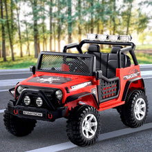 Lade das Bild in den Galerie-Viewer, Kinder Auto Elektro,2 Sitzer Mit 12V Batterieleistung,2x45W Motor,2.4G-Fernbedienung,3 Geschwindigkeiten,LED-Lichter,Musik,UKW-Radio ab 3 Jahre
