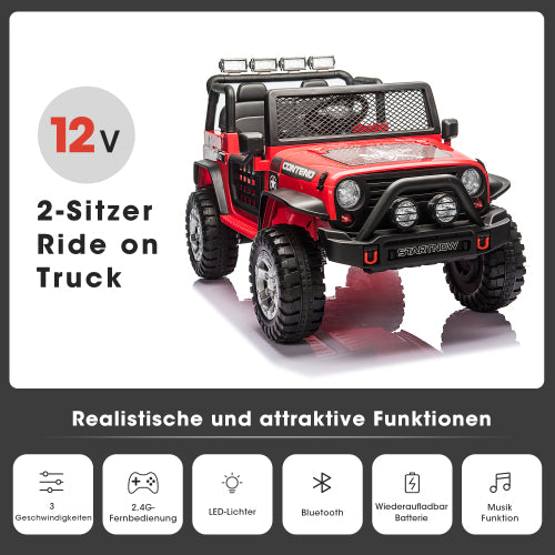 Sweiko Elektro-Kinderauto 2 x 45W Motoren, 2 Sitzer, 6 Räder, 3-8 km/h  Kinder Elektro Auto, Belastbarkeit 50 kg, 12V Elektroauto für Kinder mit