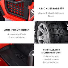 Lade das Bild in den Galerie-Viewer, Kinder Auto Elektro,2 Sitzer Mit 12V Batterieleistung,2x45W Motor,2.4G-Fernbedienung,3 Geschwindigkeiten,LED-Lichter,Musik,UKW-Radio ab 3 Jahre
