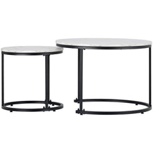 Lade das Bild in den Galerie-Viewer, Runder Couchtisch 2er Set Satz Couchtisch Wohnzimmer Runder geschachtelter Beistelltisch 2 Runder Beistelltisch
