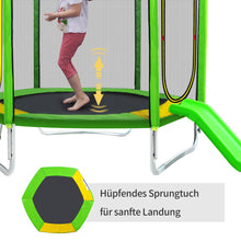 Lade das Bild in den Galerie-Viewer, Outdoor TÜV Rheinland Zertifizierung Gartentrampolin, Kindertrampolinm inkl. Leiter, gepolsterten Stangen, rutschen , Sicherheitsnetz, Randabdeckung &amp; Zubehör

