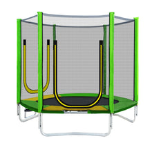 Lade das Bild in den Galerie-Viewer, Outdoor TÜV Rheinland Zertifizierung Gartentrampolin, Kindertrampolinm inkl. Leiter, gepolsterten Stangen, rutschen , Sicherheitsnetz, Randabdeckung &amp; Zubehör

