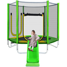 Lade das Bild in den Galerie-Viewer, Outdoor TÜV Rheinland Zertifizierung Gartentrampolin, Kindertrampolinm inkl. Leiter, gepolsterten Stangen, rutschen , Sicherheitsnetz, Randabdeckung &amp; Zubehör
