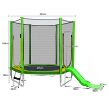 Lade das Bild in den Galerie-Viewer, Outdoor TÜV Rheinland Zertifizierung Gartentrampolin, Kindertrampolinm inkl. Leiter, gepolsterten Stangen, rutschen , Sicherheitsnetz, Randabdeckung &amp; Zubehör
